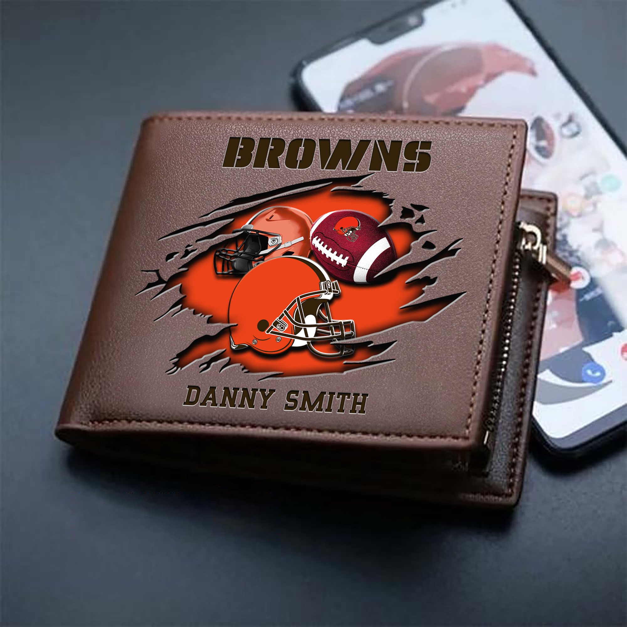 Alternative view of Cleveland Browns Sport Men Wallet 2024 Version Custom Your Name, Sport Wallet For Football Fans, Sport Gifts ETHY-61737