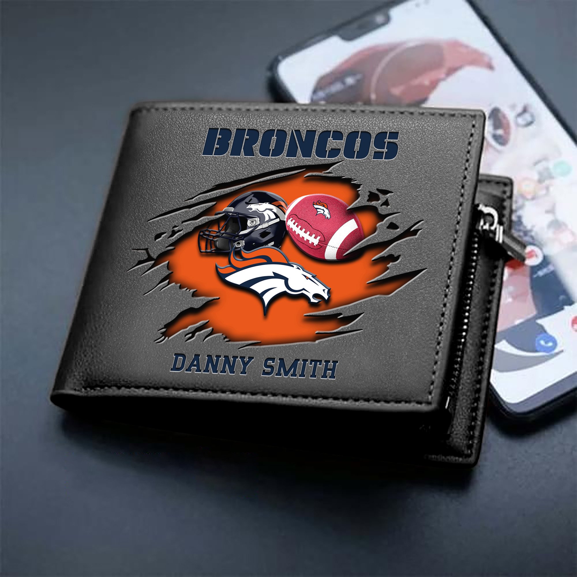 Denver Broncos Sport Men Wallet 2024 Version Custom Your Name, Sport Wallet For Football Fans, Sport Gifts ETHY-61737