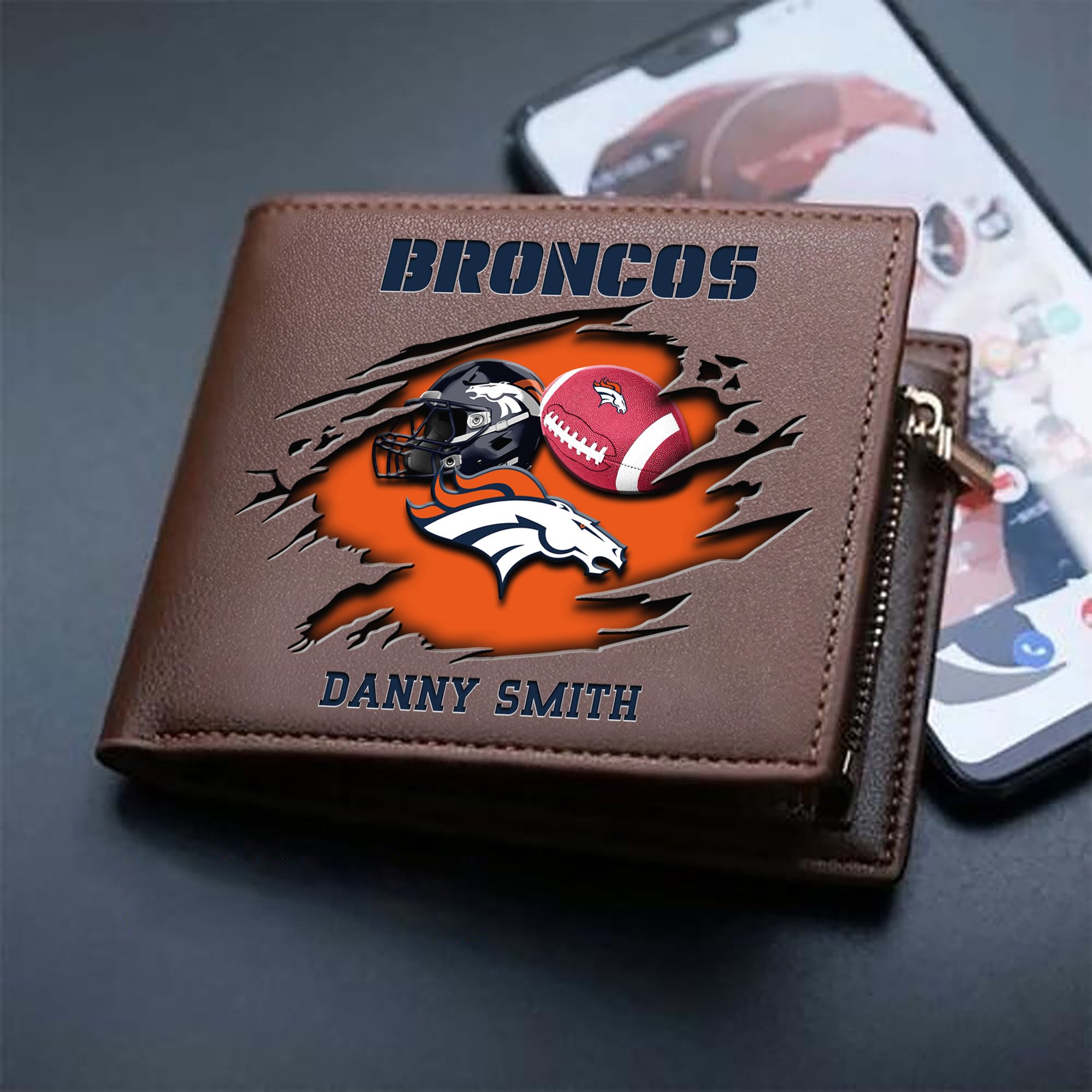 Alternative view of Denver Broncos Sport Men Wallet 2024 Version Custom Your Name, Sport Wallet For Football Fans, Sport Gifts ETHY-61737