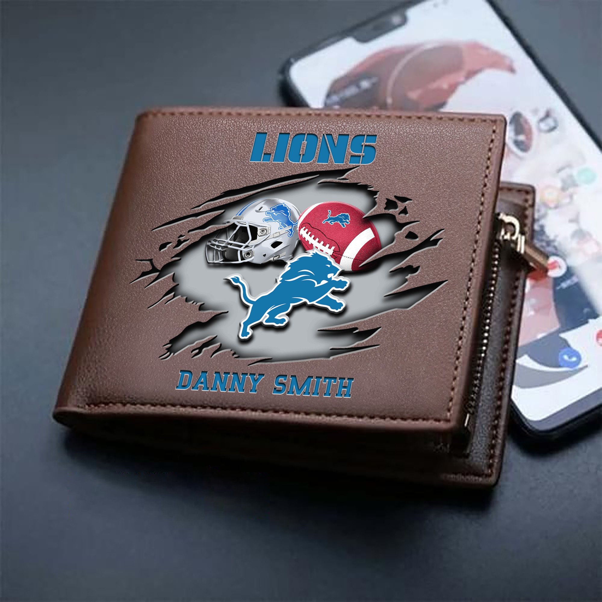 Alternative view of Detroit Lions Sport Men Wallet 2024 Version Custom Your Name, Sport Wallet For Football Fans, Sport Gifts ETHY-61737