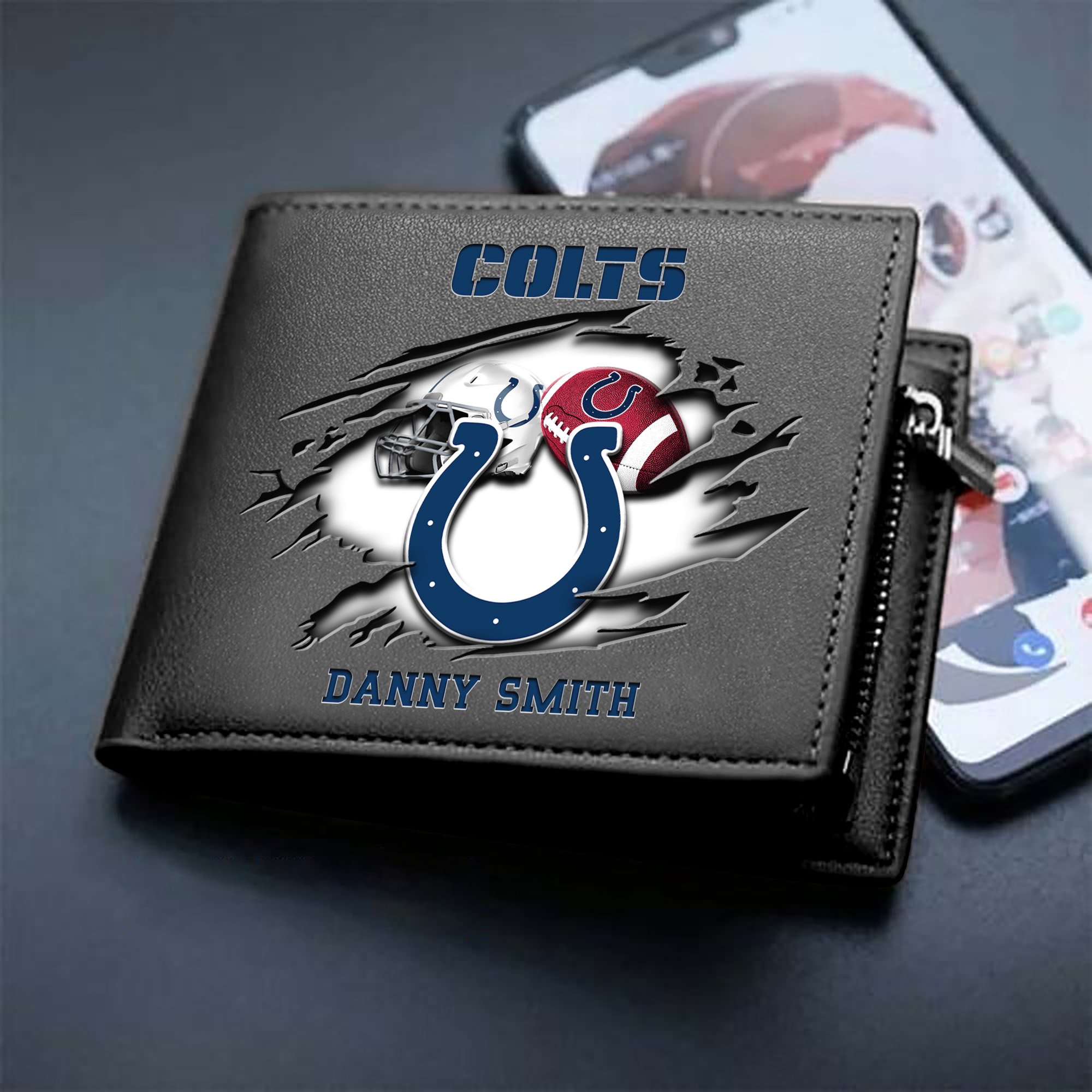 Indianapolis Colts Sport Men Wallet 2024 Version Custom Your Name, Sport Wallet For Football Fans, Sport Gifts ETHY-61737