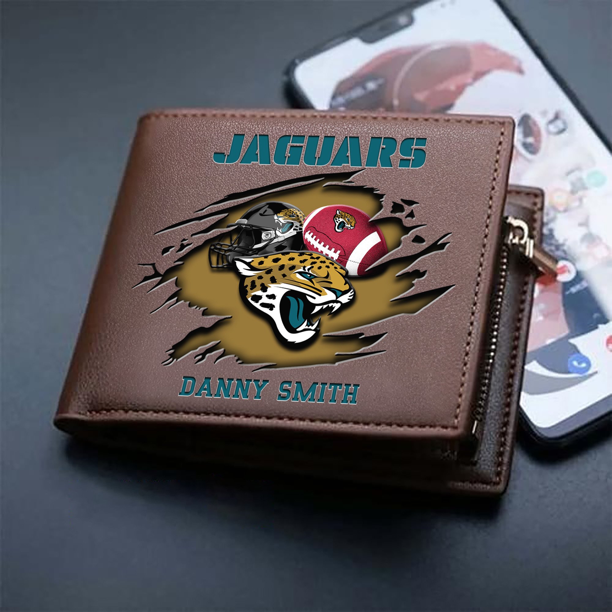 Alternative view of Jacksonville Jaguars Sport Men Wallet 2024 Version Custom Your Name, Sport Wallet For Football Fans, Sport Gifts ETHY-61737