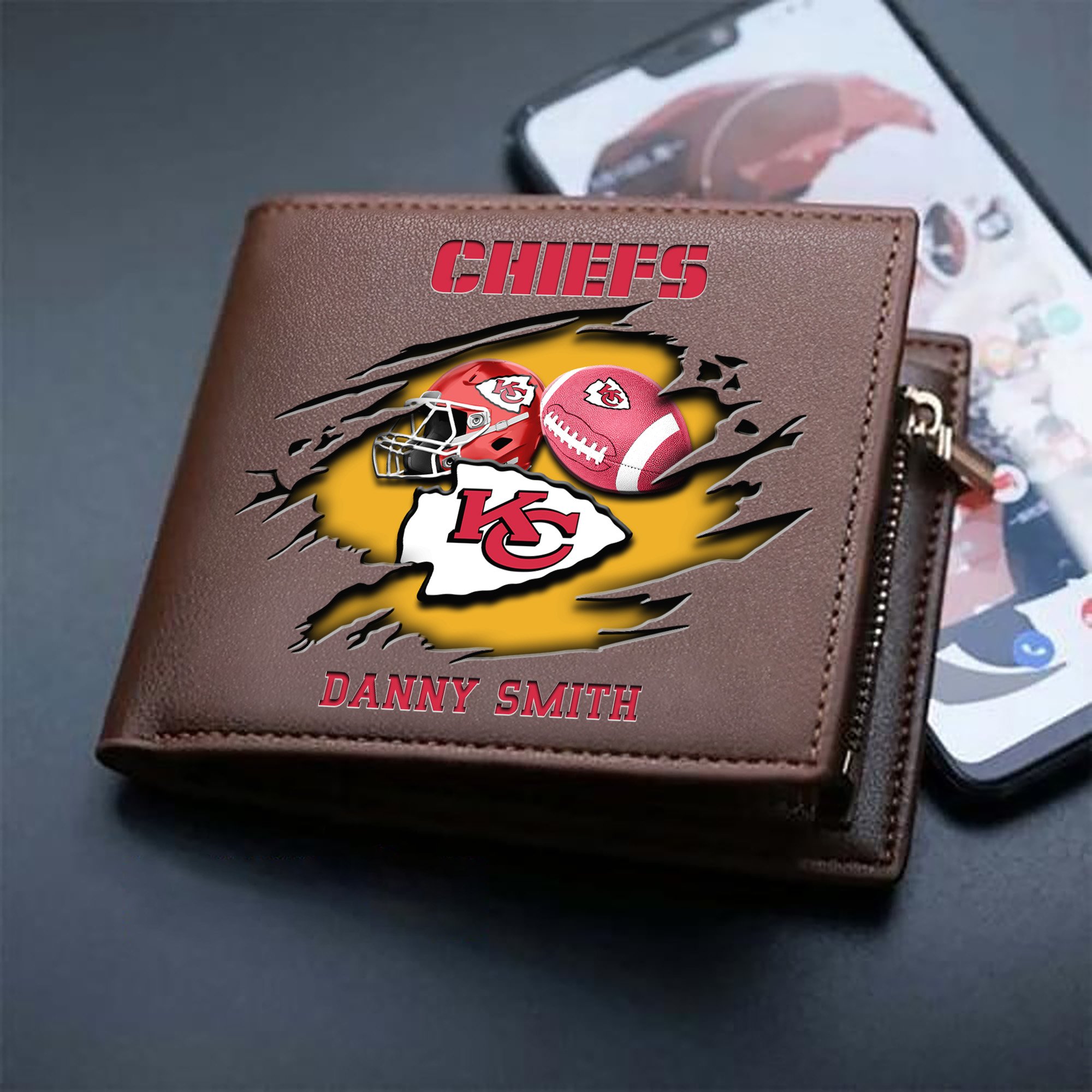 Alternative view of Kansas City Chiefs Sport Men Wallet 2024 Version Custom Your Name, Sport Wallet For Football Fans, Sport Gifts ETHY-61737