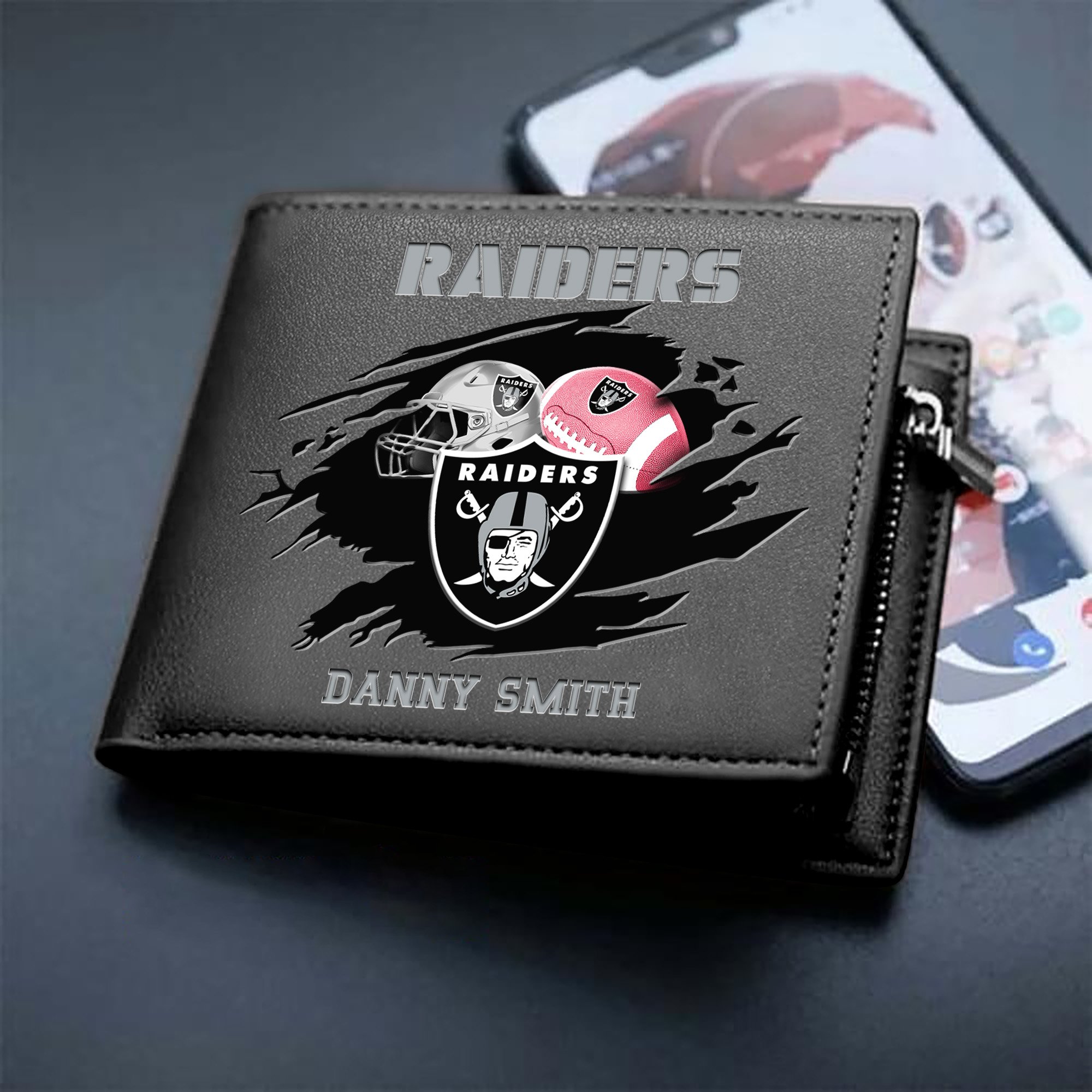 Las Vegas Raiders Sport Men Wallet 2024 Version Custom Your Name, Sport Wallet For Football Fans, Sport Gifts ETHY-61737