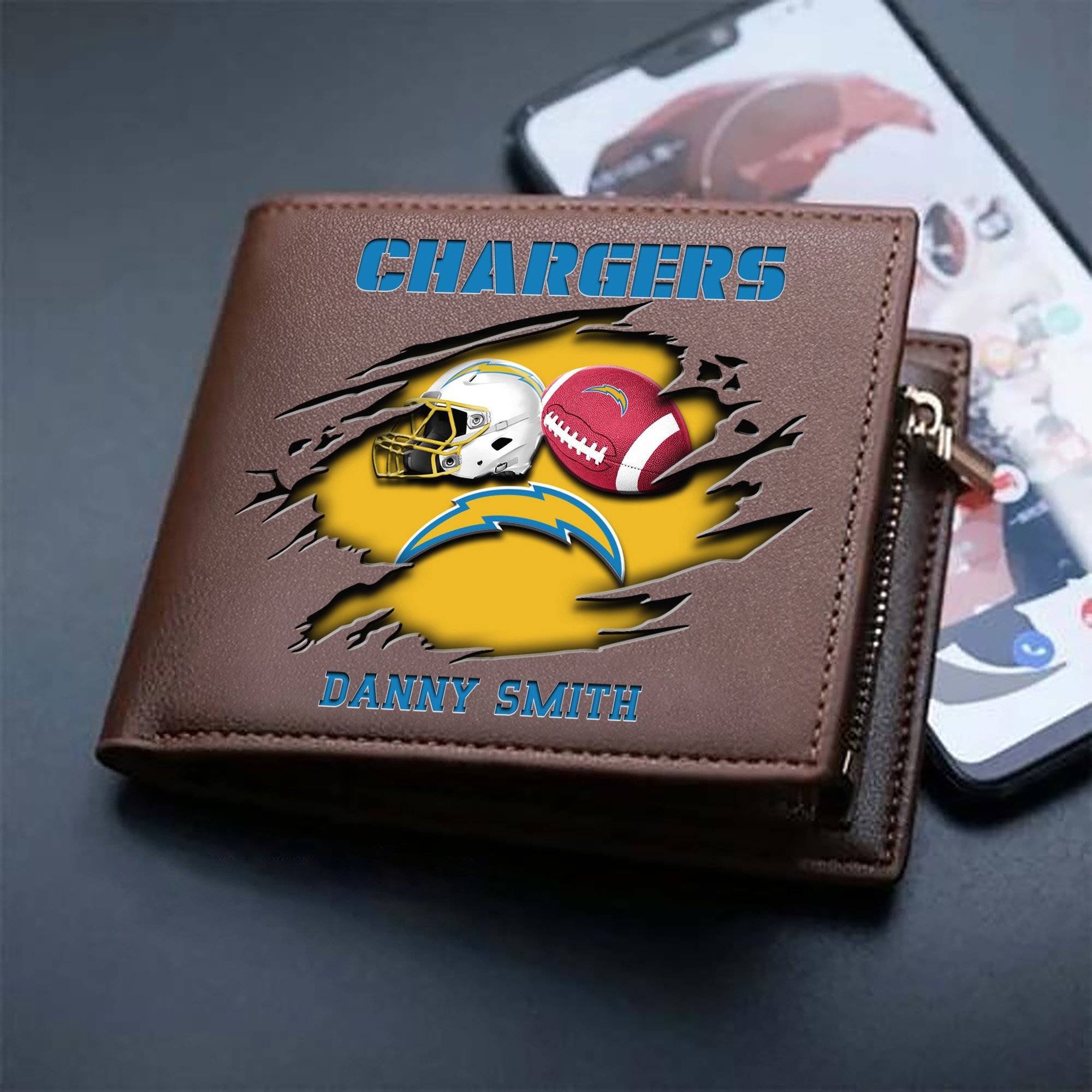 Alternative view of Los Angeles Chargers Sport Men Wallet 2024 Version Custom Your Name, Sport Wallet For Football Fans, Sport Gifts ETHY-61737