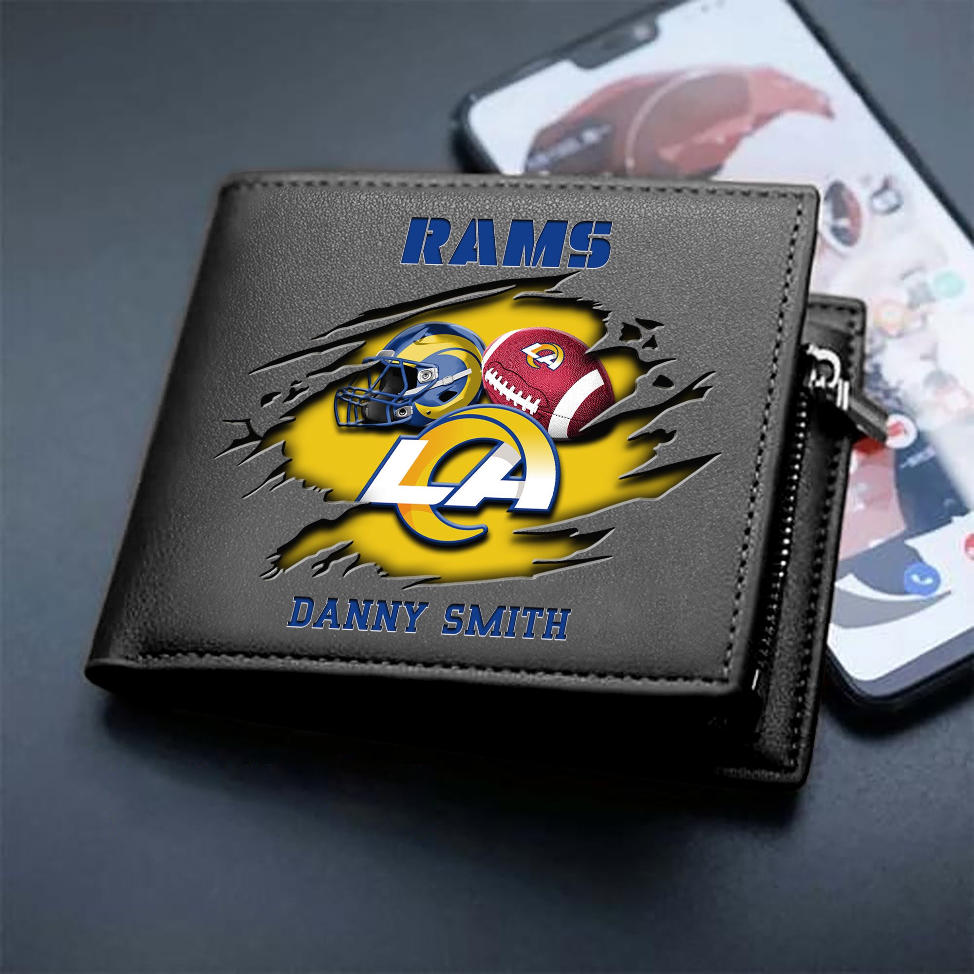 Los Angeles Rams Sport Men Wallet 2024 Version Custom Your Name, Sport Wallet For Football Fans, Sport Gifts ETHY-61737