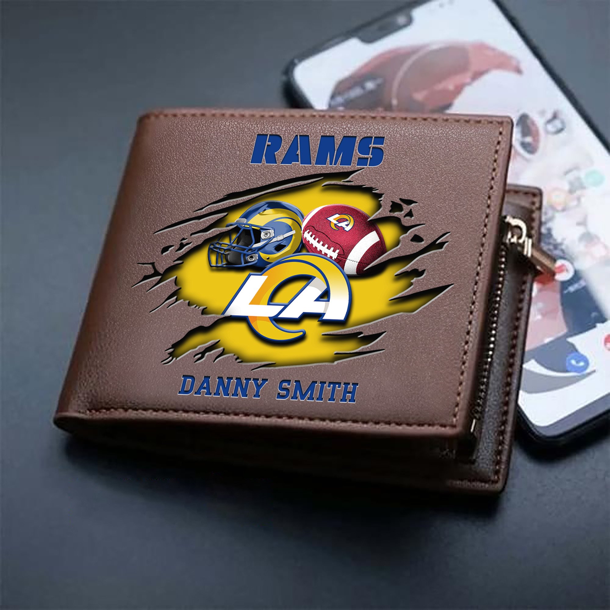Alternative view of Los Angeles Rams Sport Men Wallet 2024 Version Custom Your Name, Sport Wallet For Football Fans, Sport Gifts ETHY-61737