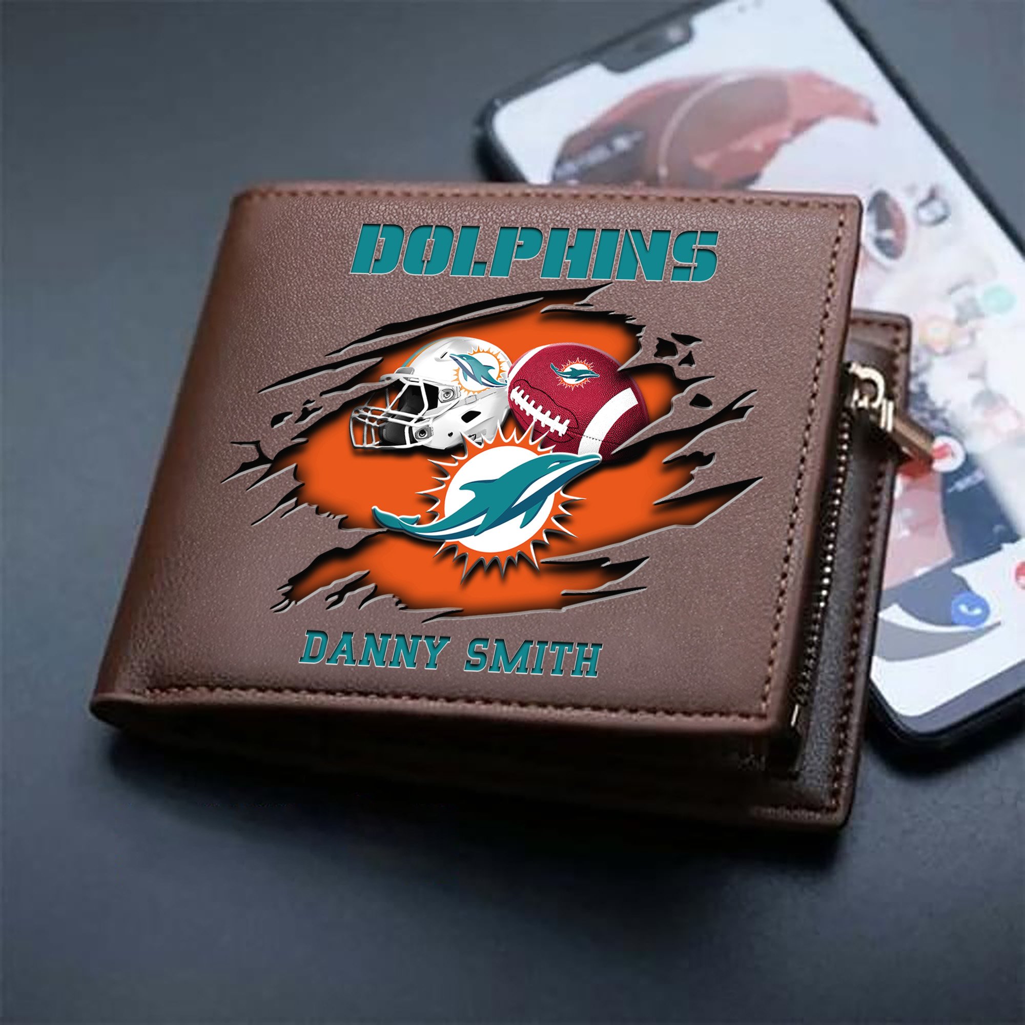 Alternative view of Miami Dolphins Sport Men Wallet 2024 Version Custom Your Name, Sport Wallet For Football Fans, Sport Gifts ETHY-61737