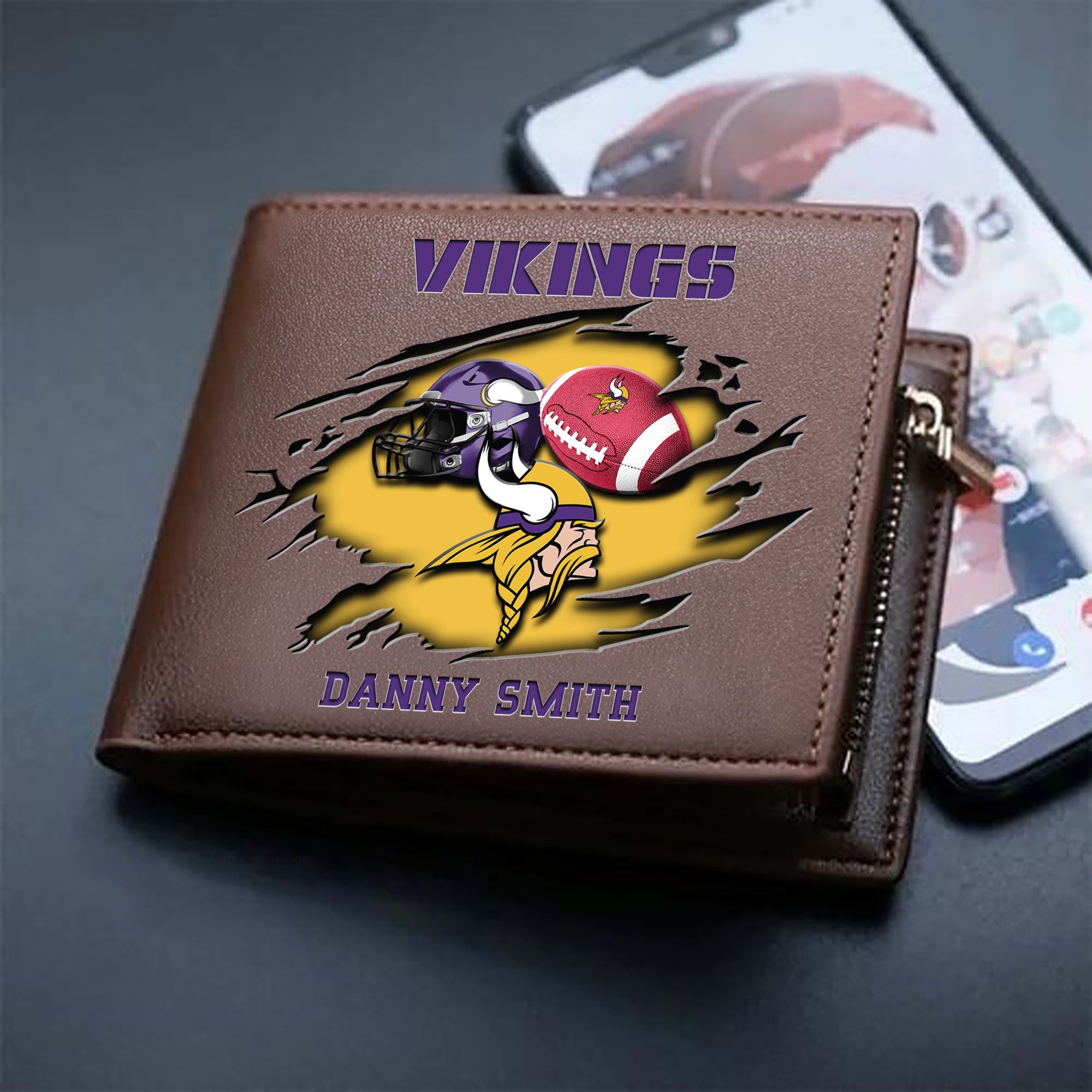 Alternative view of Minnesota Vikings Sport Men Wallet 2024 Version Custom Your Name, Sport Wallet For Football Fans, Sport Gifts ETHY-61737