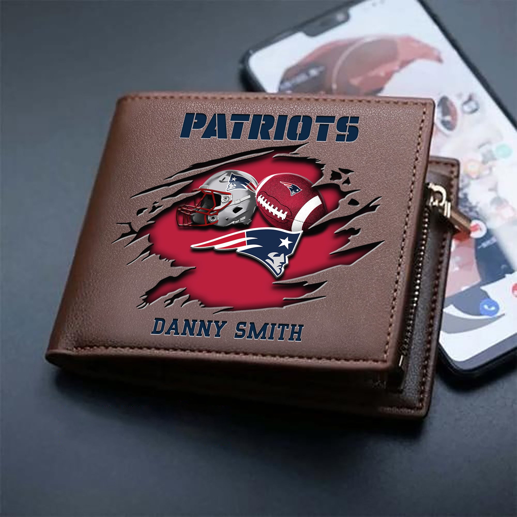 Alternative view of New England Patriots Sport Men Wallet 2024 Version Custom Your Name, Sport Wallet For Football Fans, Sport Gifts ETHY-61737