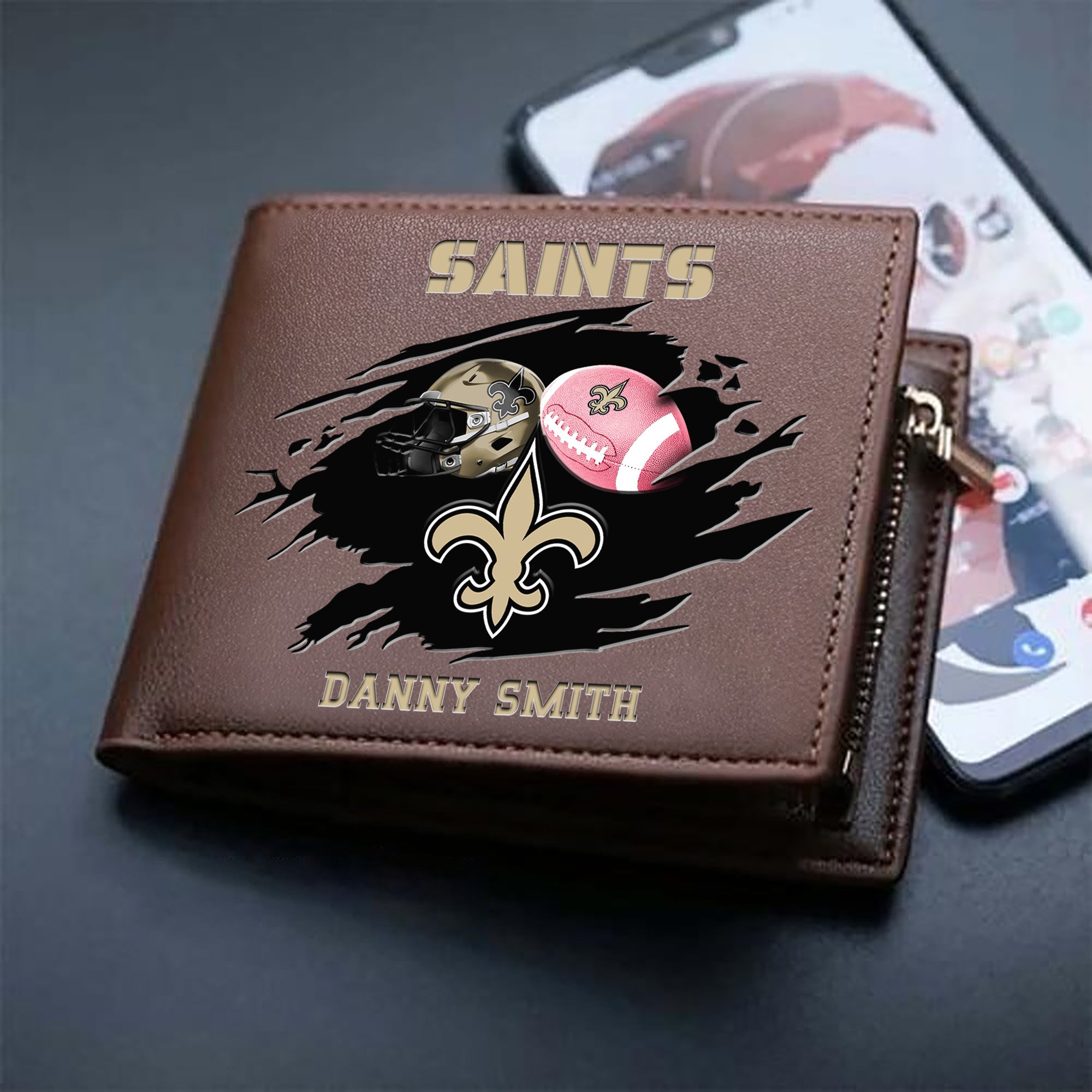 Alternative view of New Orleans Saints Sport Men Wallet 2024 Version Custom Your Name, Sport Wallet For Football Fans, Sport Gifts ETHY-61737