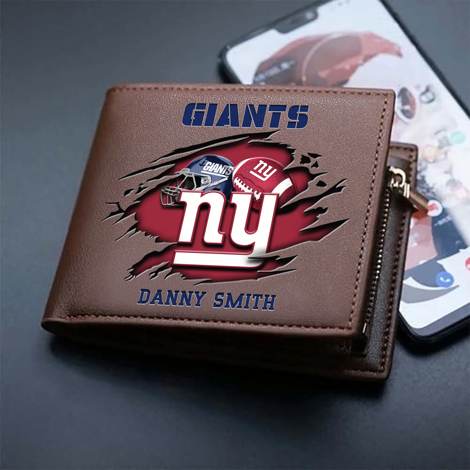 Alternative view of New York Giants Sport Men Wallet 2024 Version Custom Your Name, Sport Wallet For Football Fans, Sport Gifts ETHY-61737