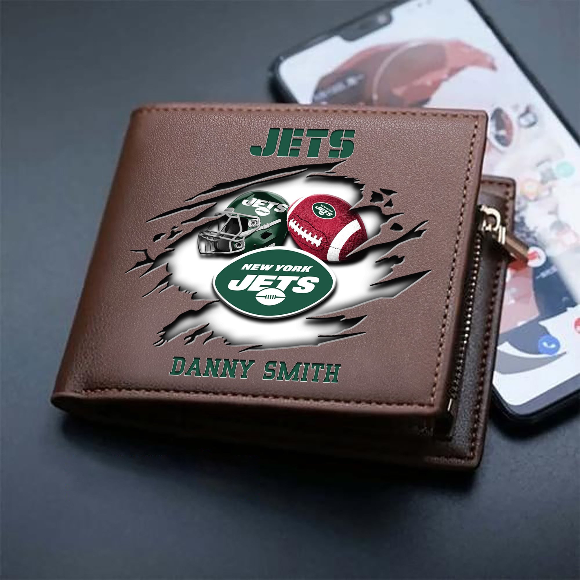 Alternative view of New York Jets Sport Men Wallet 2024 Version Custom Your Name, Sport Wallet For Football Fans, Sport Gifts ETHY-61737