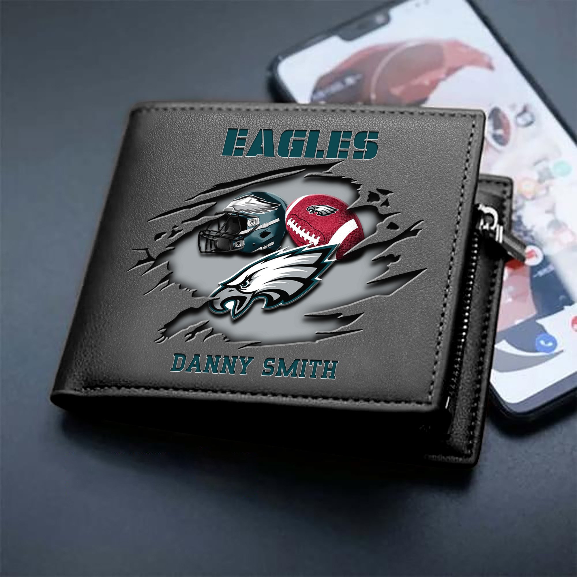 Philadelphia Eagles Sport Men Wallet 2024 Version Custom Your Name, Sport Wallet For Football Fans, Sport Gifts ETHY-61737