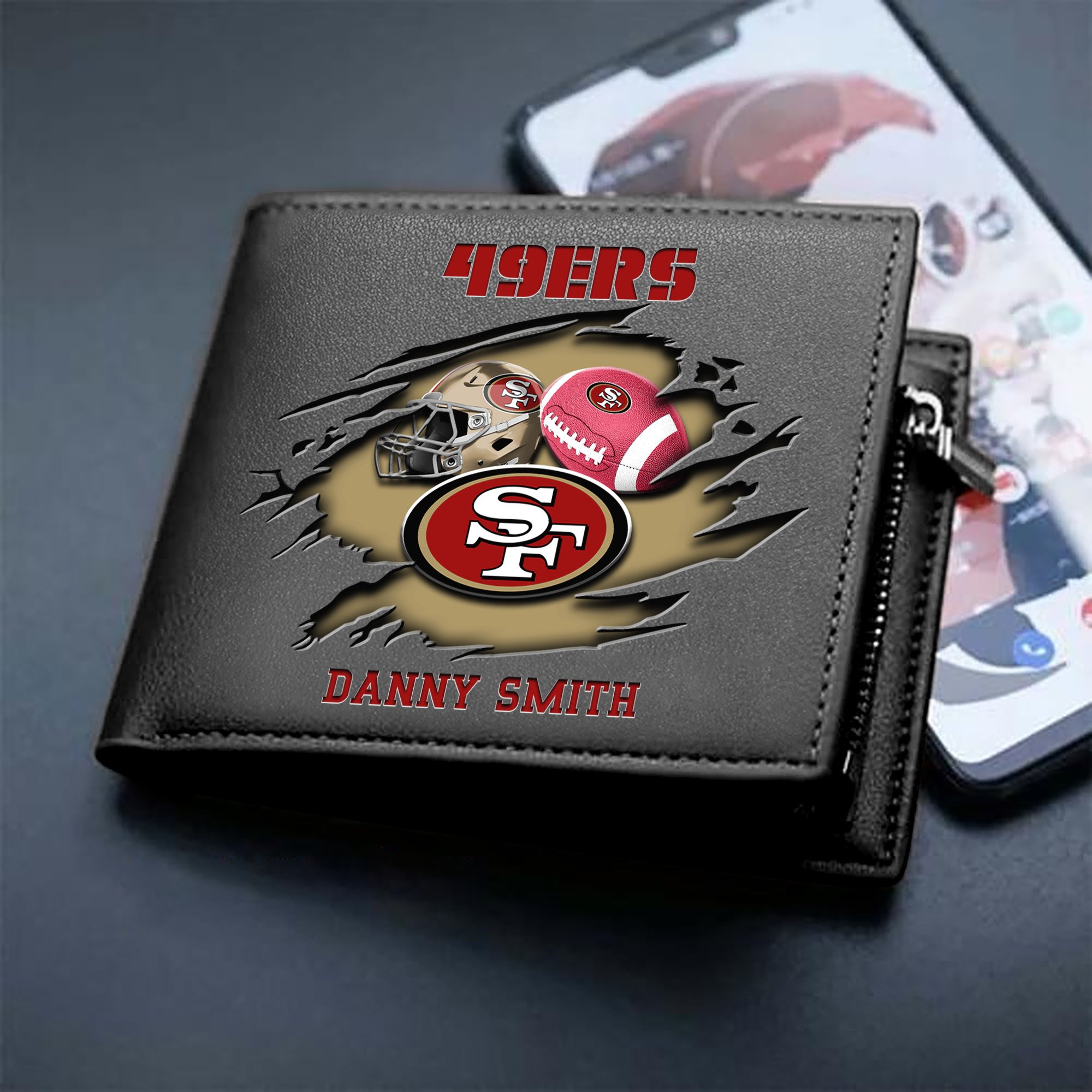 San Francisco 49ers Sport Men Wallet 2024 Version Custom Your Name, Sport Wallet For Football Fans, Sport Gifts ETHY-61737