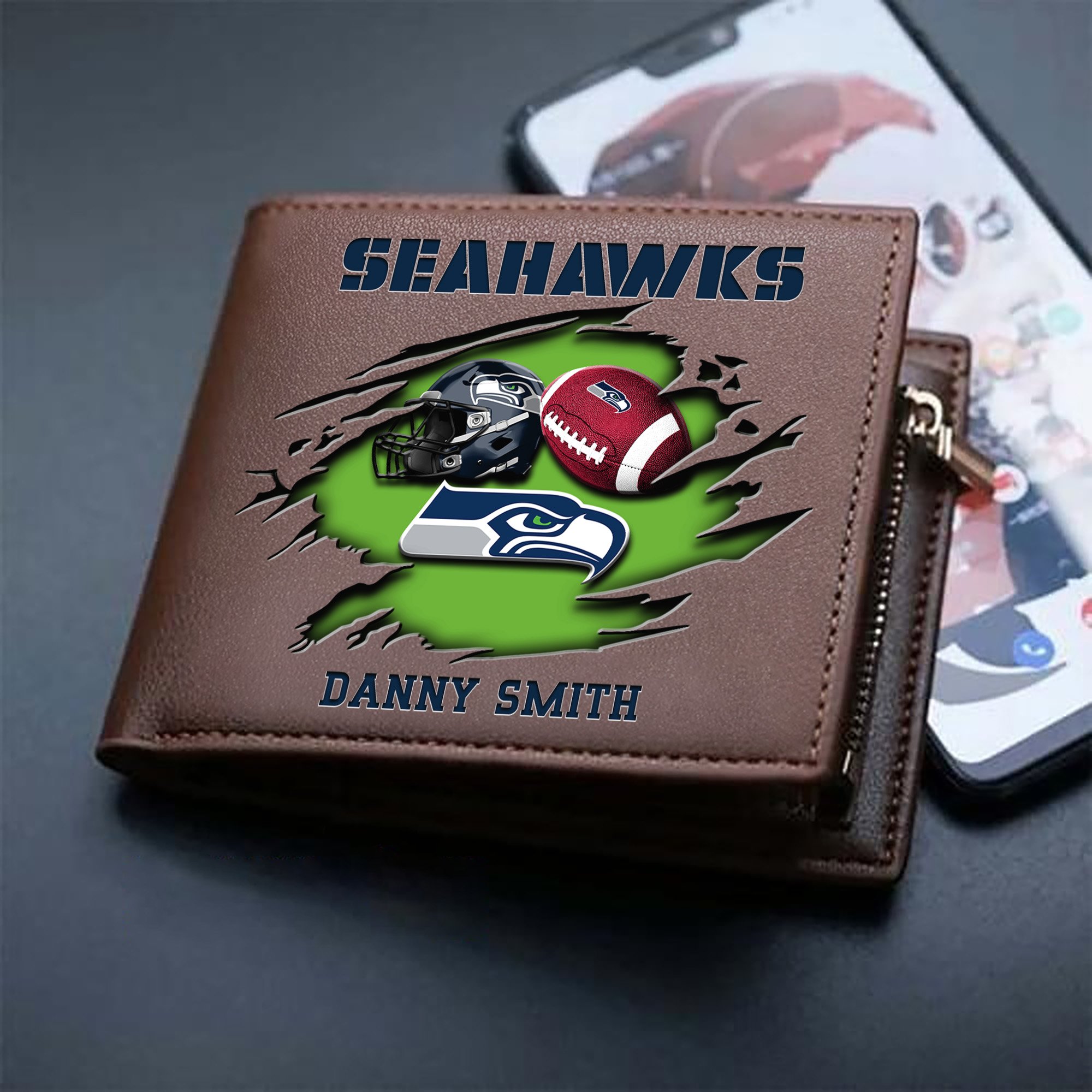 Alternative view of Seattle Seahawks Sport Men Wallet 2024 Version Custom Your Name, Sport Wallet For Football Fans, Sport Gifts ETHY-61737