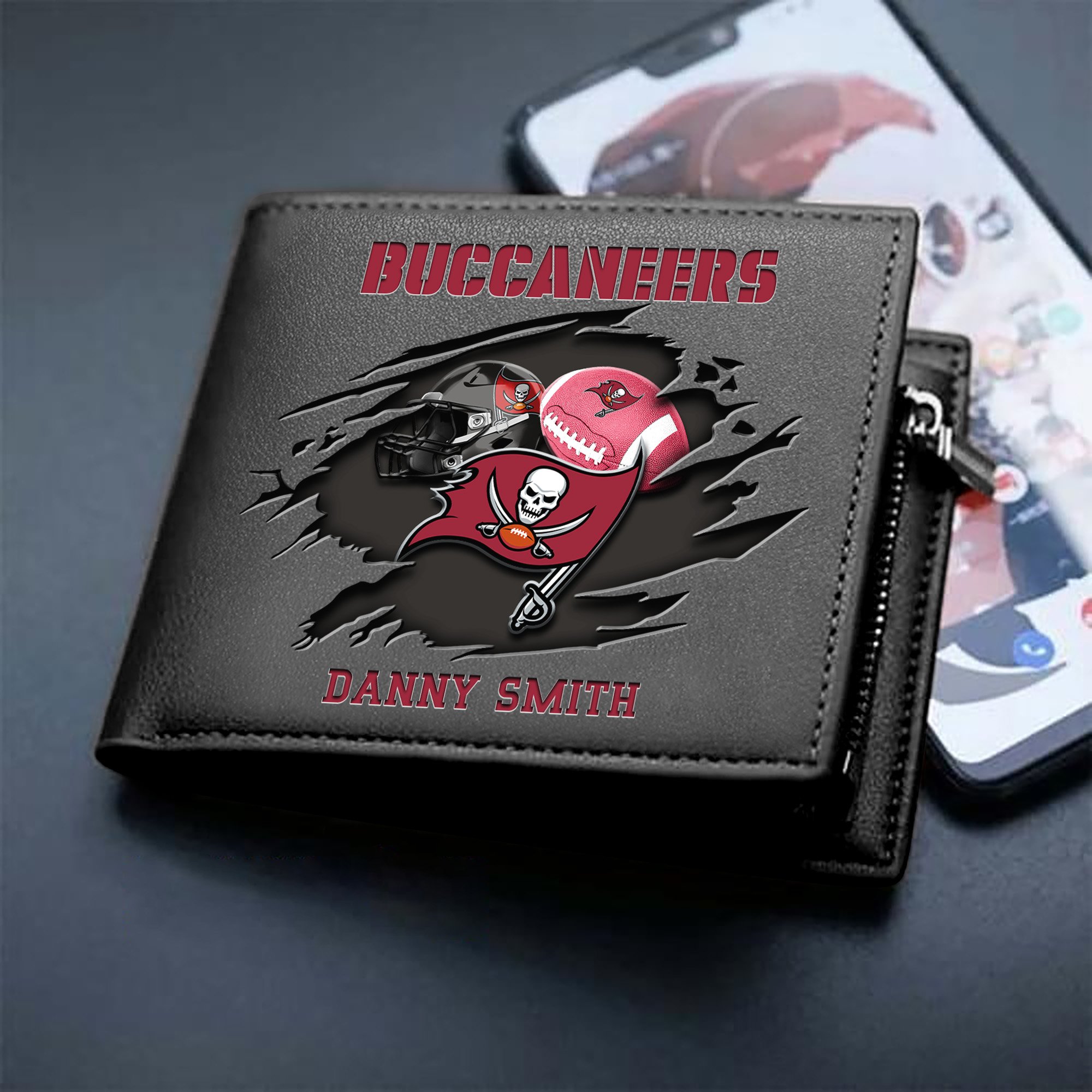 Tampa Bay Buccaneers Sport Men Wallet 2024 Version Custom Your Name, Sport Wallet For Football Fans, Sport Gifts ETHY-61737