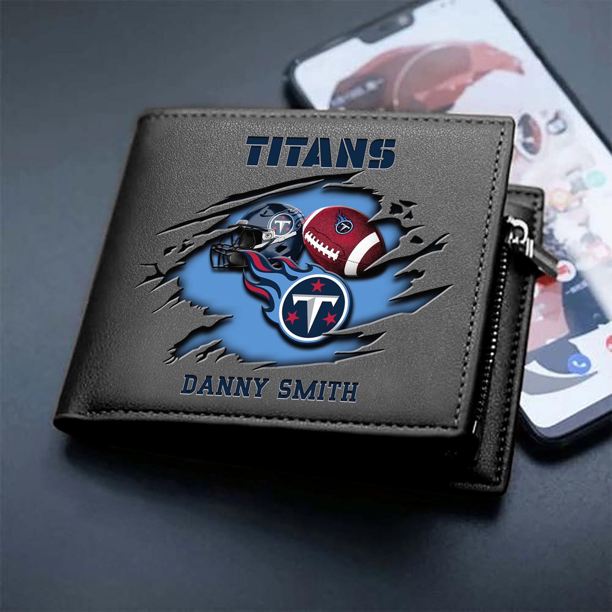 Tennessee Titans Sport Men Wallet 2024 Version Custom Your Name, Sport Wallet For Football Fans, Sport Gifts ETHY-61737