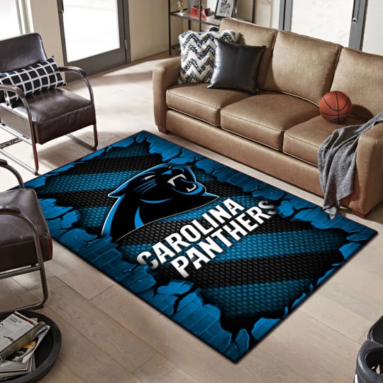 Carolina Panthers Living Room Rug 2024 Versions, Football Team Living Room Rug, FootBall Fan Gifts EHIVM-53640
