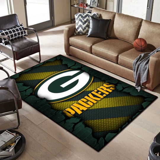 Green Bay Packers Living Room Rug 2024 Versions, Football Team Living Room Rug, FootBall Fan Gifts EHIVM-53640