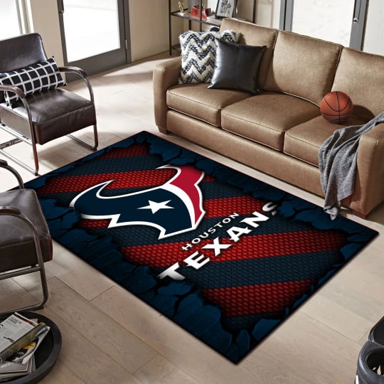 Houston Texans Living Room Rug 2024 Versions, Football Team Living Room Rug, FootBall Fan Gifts EHIVM-53640
