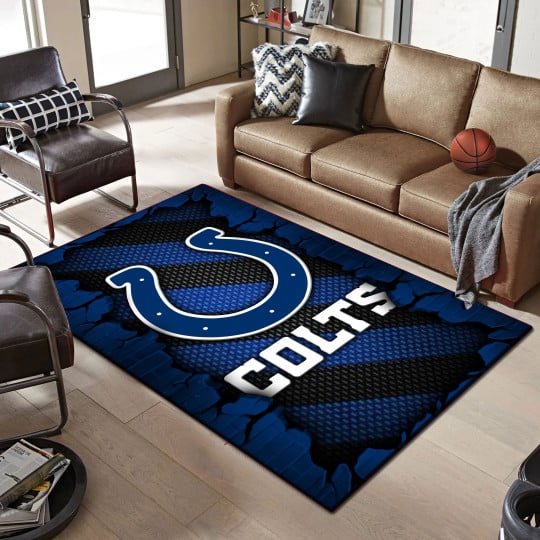 Indianapolis Colts Living Room Rug 2024 Versions, Football Team Living Room Rug, FootBall Fan Gifts EHIVM-53640