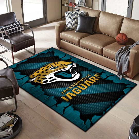 Jacksonville Jaguars Living Room Rug 2024 Versions, Football Team Living Room Rug, FootBall Fan Gifts EHIVM-53640