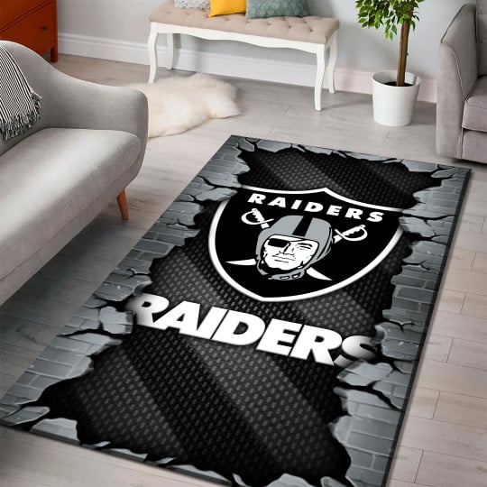 Alternative view of Las Vegas Raiders Living Room Rug 2024 Versions, Football Team Living Room Rug, FootBall Fan Gifts EHIVM-53640