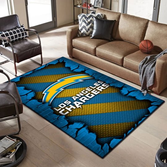 Los Angeles Chargers Living Room Rug 2024 Versions, Football Team Living Room Rug, FootBall Fan Gifts EHIVM-53640