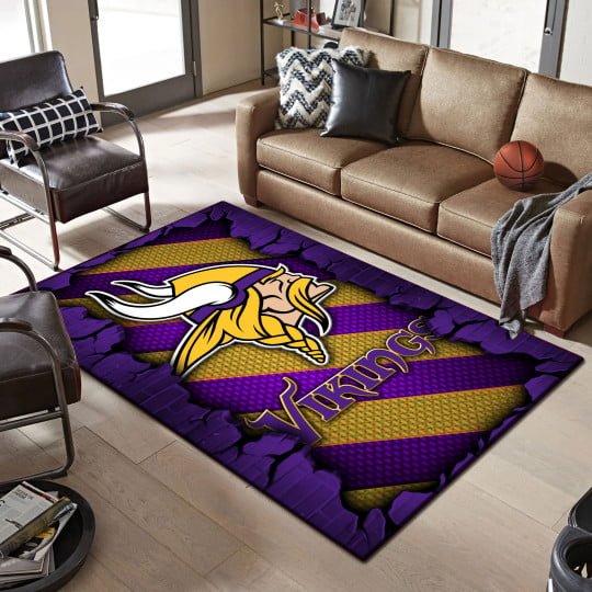Minnesota Vikings Living Room Rug 2024 Versions, Football Team Living Room Rug, FootBall Fan Gifts EHIVM-53640