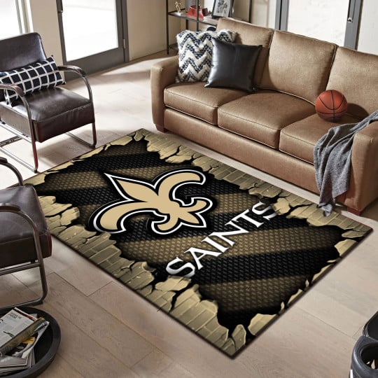 New Orleans Saints Living Room Rug 2024 Versions, Football Team Living Room Rug, FootBall Fan Gifts EHIVM-53640