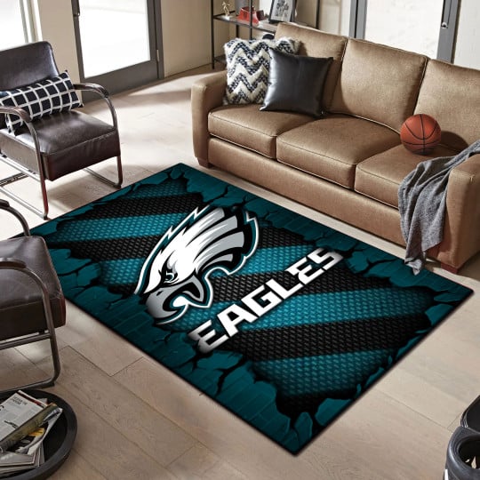 Philadelphia Eagles Living Room Rug 2024 Versions, Football Team Living Room Rug, FootBall Fan Gifts EHIVM-53640