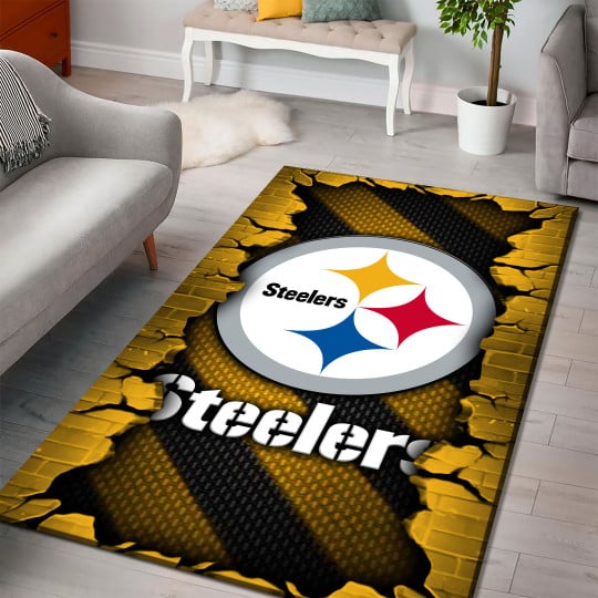 Alternative view of Pittsburgh Steelers Living Room Rug 2024 Versions, Football Team Living Room Rug, FootBall Fan Gifts EHIVM-53640