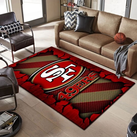 San Francisco 49ers Living Room Rug 2024 Versions, Football Team Living Room Rug, FootBall Fan Gifts EHIVM-53640