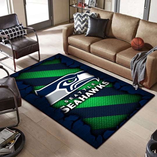 Seattle Seahawks Living Room Rug 2024 Versions, Football Team Living Room Rug, FootBall Fan Gifts EHIVM-53640