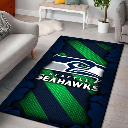 Alternative view of Seattle Seahawks Living Room Rug 2024 Versions, Football Team Living Room Rug, FootBall Fan Gifts EHIVM-53640