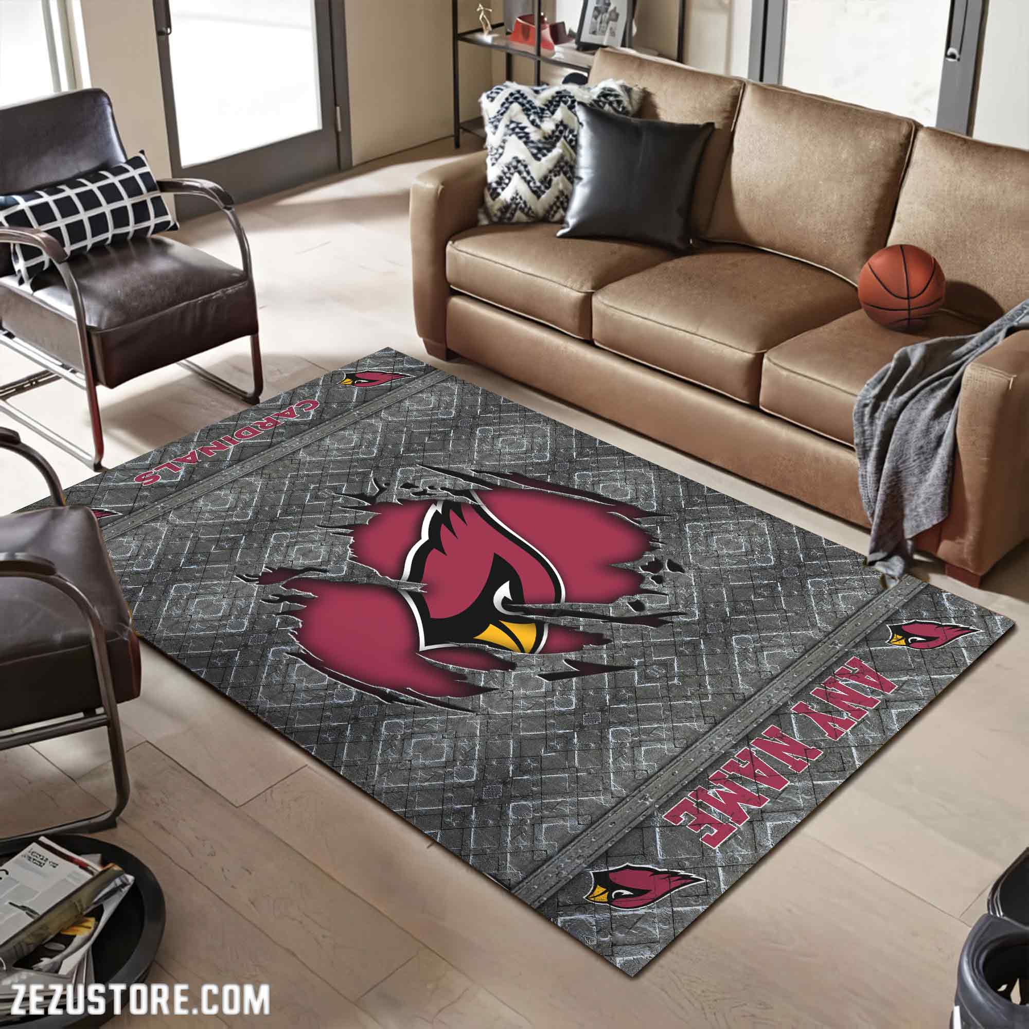 Arizona Cardinals Living Room Rug, Football Team Living Room Rug 2024 Versions, FootBall Fan Gifts EHIVM-53669