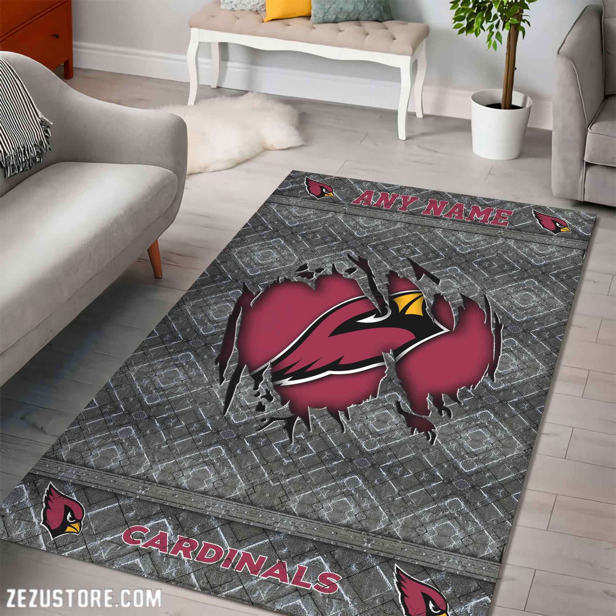 Alternative view of Arizona Cardinals Living Room Rug, Football Team Living Room Rug 2024 Versions, FootBall Fan Gifts EHIVM-53669