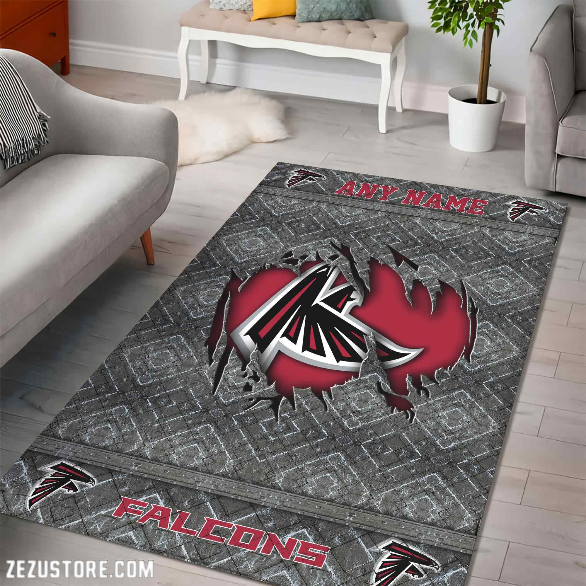 Alternative view of Atlanta Falcons Living Room Rug, Football Team Living Room Rug 2024 Versions, FootBall Fan Gifts EHIVM-53669