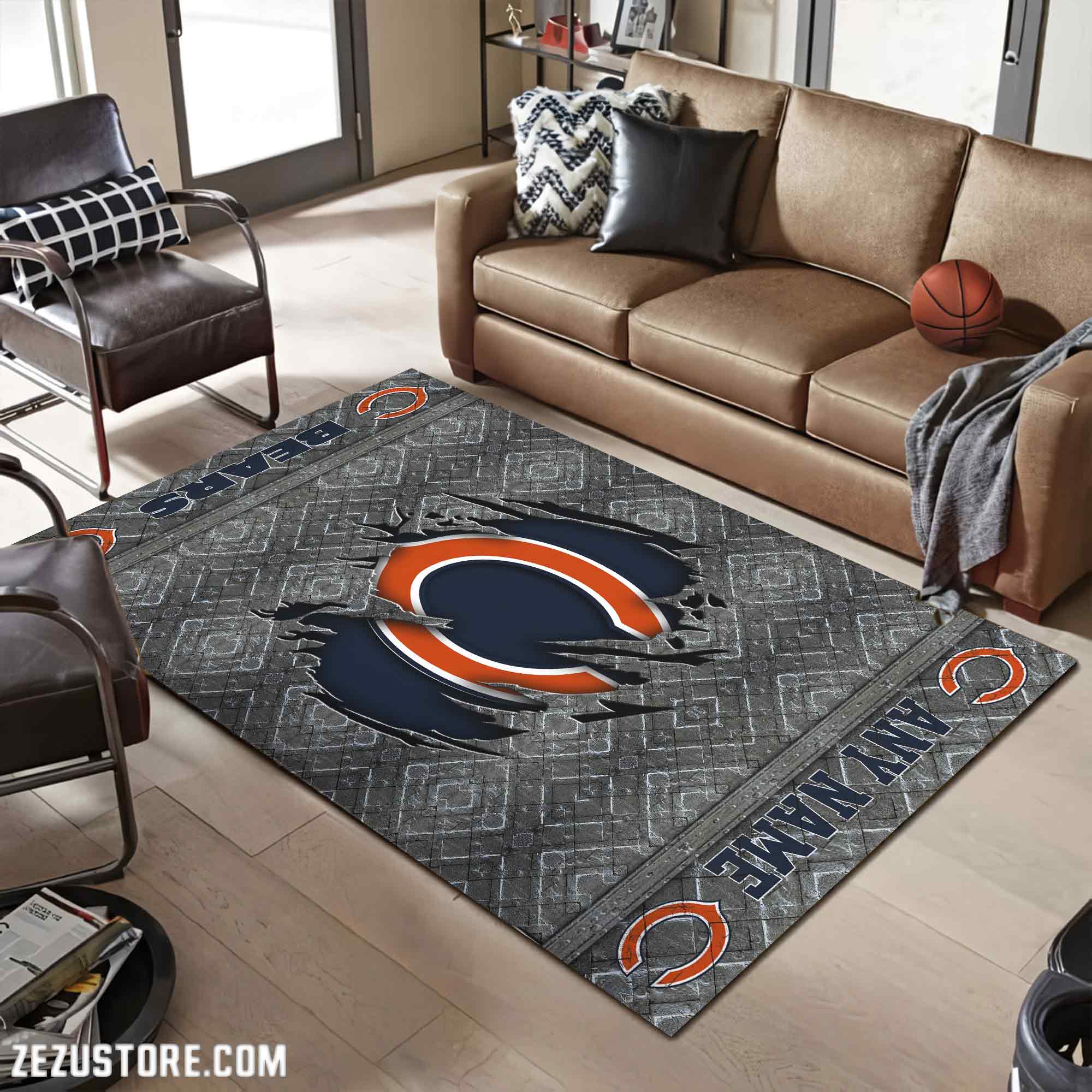 Chicago Bears Living Room Rug, Football Team Living Room Rug 2024 Versions, FootBall Fan Gifts EHIVM-53669