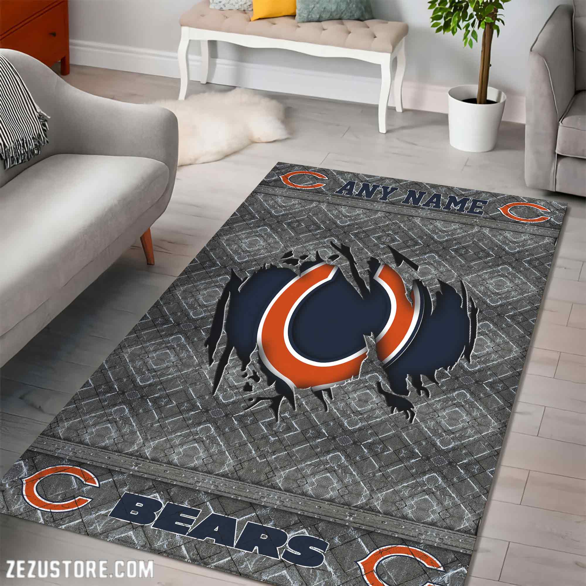 Alternative view of Chicago Bears Living Room Rug, Football Team Living Room Rug 2024 Versions, FootBall Fan Gifts EHIVM-53669