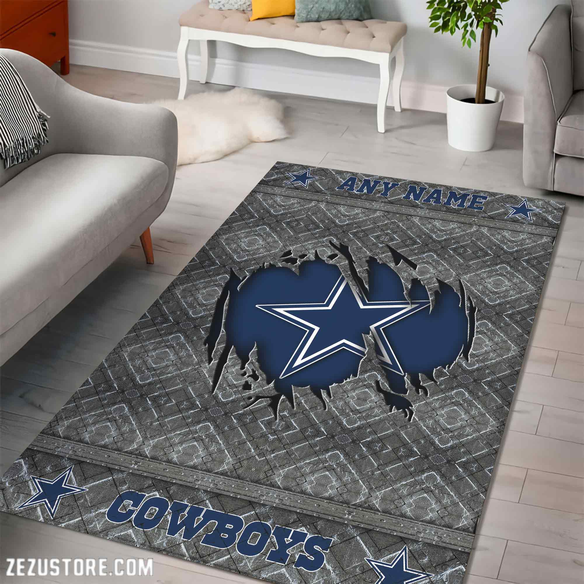 Alternative view of Dallas Cowboys Living Room Rug, Football Team Living Room Rug 2024 Versions, FootBall Fan Gifts EHIVM-53669