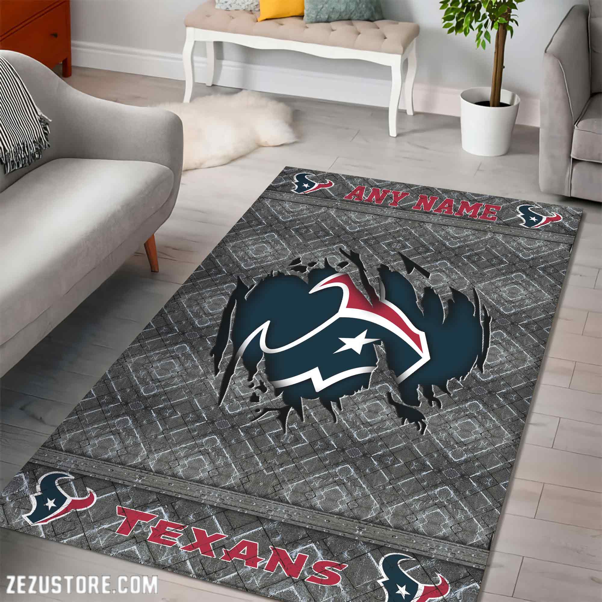 Alternative view of Houston Texans Living Room Rug, Football Team Living Room Rug 2024 Versions, FootBall Fan Gifts EHIVM-53669