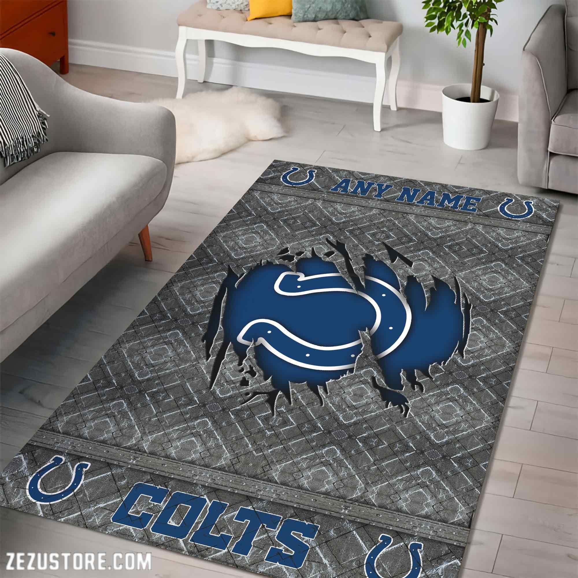 Alternative view of Indianapolis Colts Living Room Rug, Football Team Living Room Rug 2024 Versions, FootBall Fan Gifts EHIVM-53669