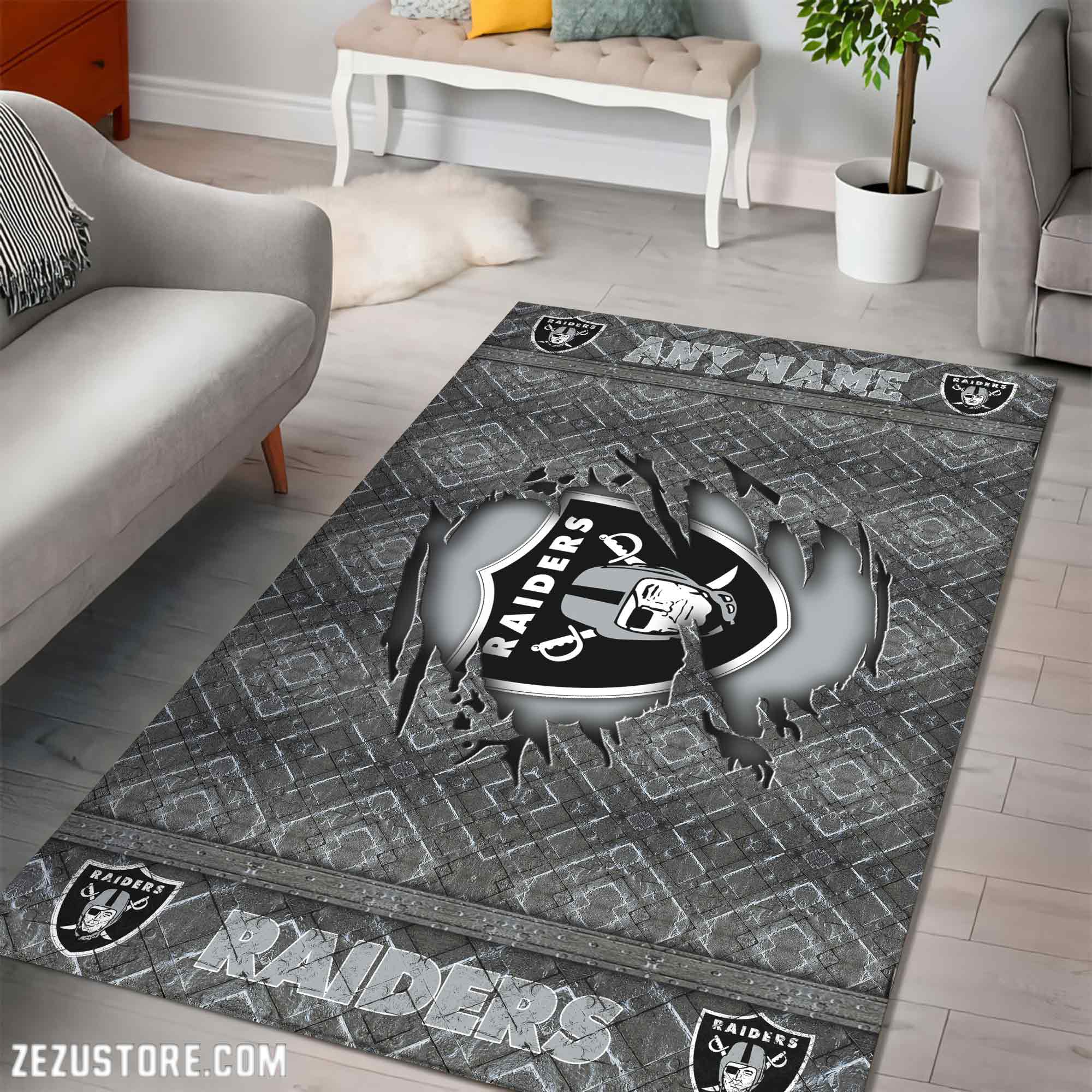 Alternative view of Las Vegas Raiders Living Room Rug, Football Team Living Room Rug 2024 Versions, FootBall Fan Gifts EHIVM-53669
