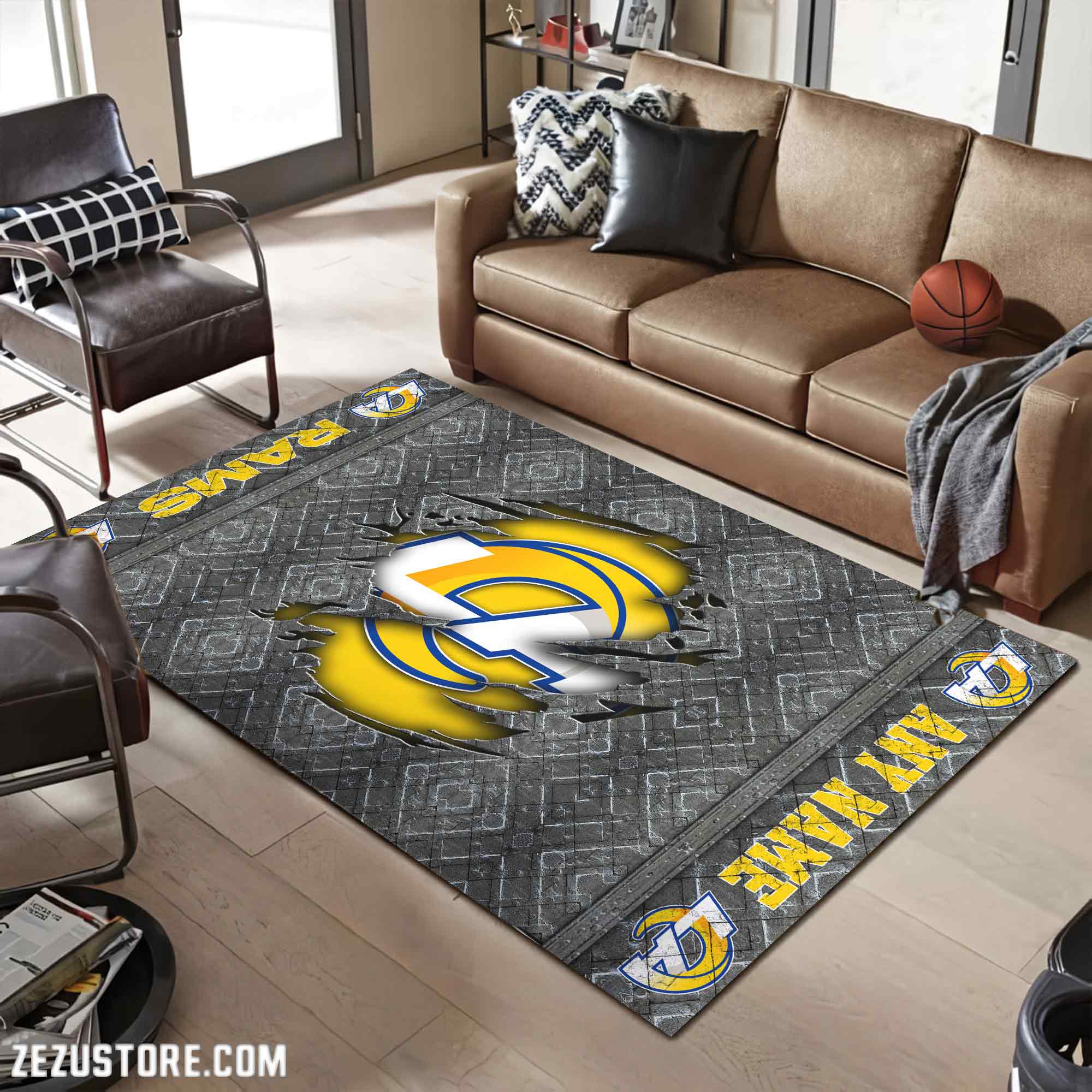 Los Angeles Rams Living Room Rug, Football Team Living Room Rug 2024 Versions, FootBall Fan Gifts EHIVM-53669