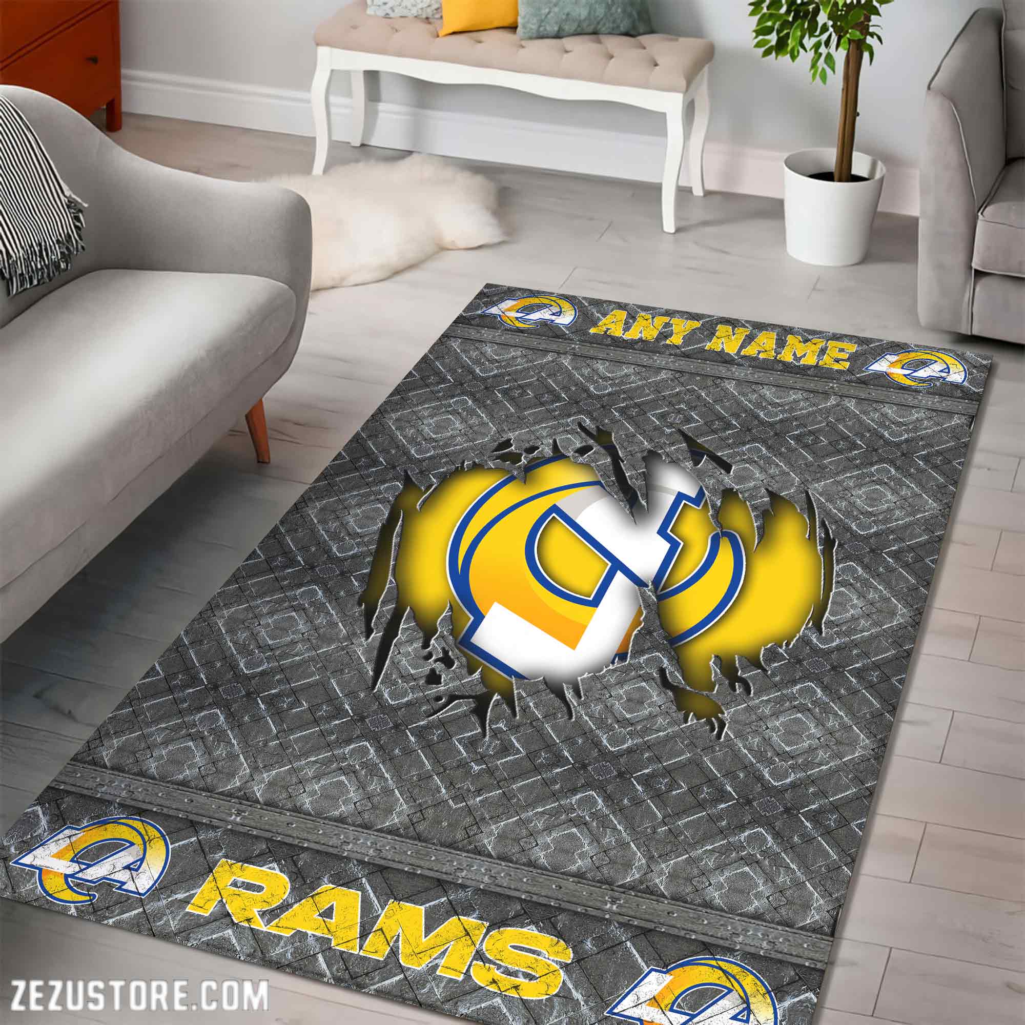 Alternative view of Los Angeles Rams Living Room Rug, Football Team Living Room Rug 2024 Versions, FootBall Fan Gifts EHIVM-53669