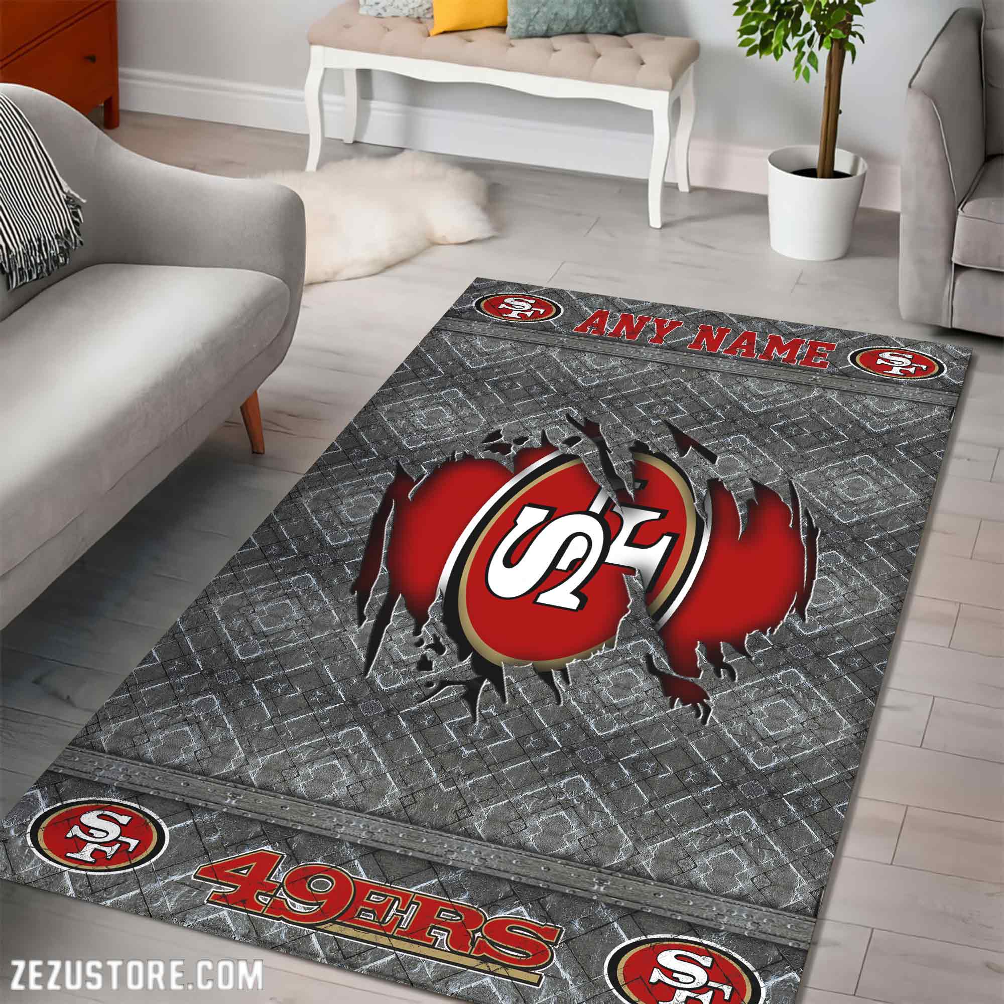 Alternative view of San Francisco 49ers Living Room Rug, Football Team Living Room Rug 2024 Versions, FootBall Fan Gifts EHIVM-53669