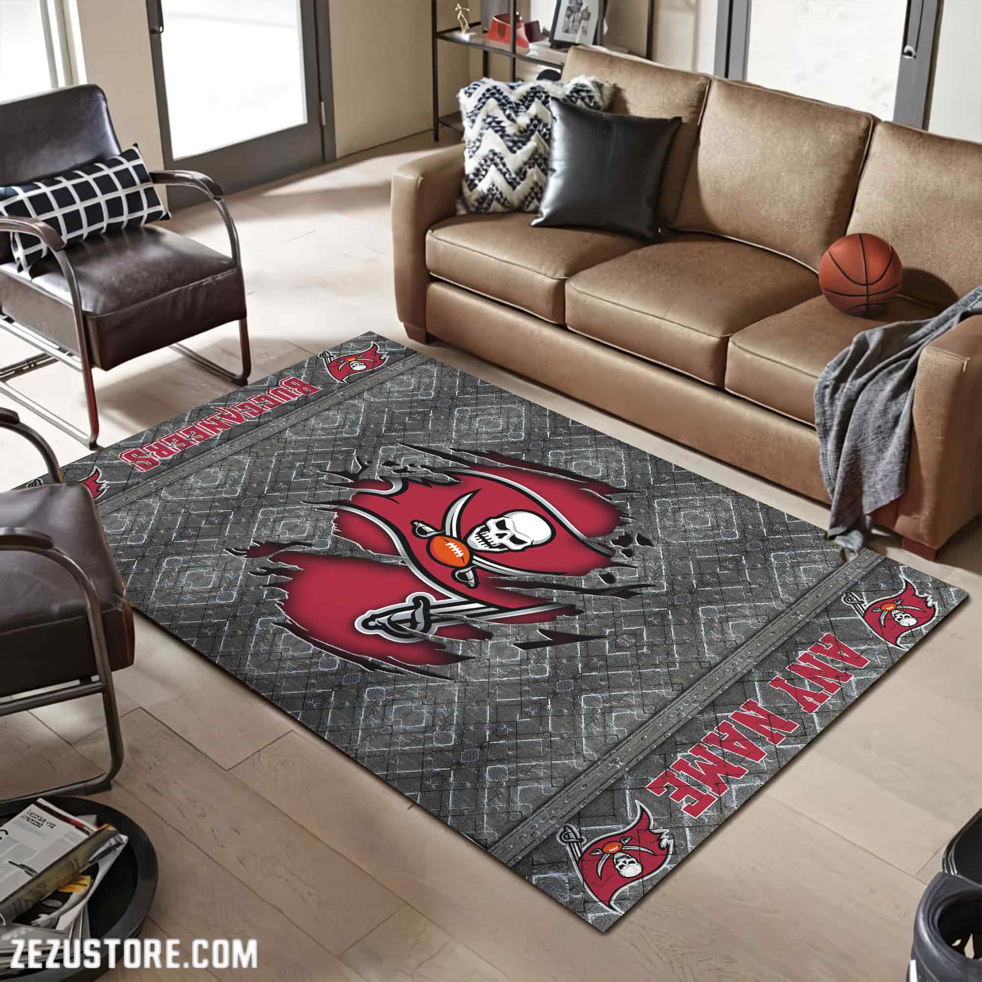 Tampa Bay Buccaneers Living Room Rug, Football Team Living Room Rug 2024 Versions, FootBall Fan Gifts EHIVM-53669