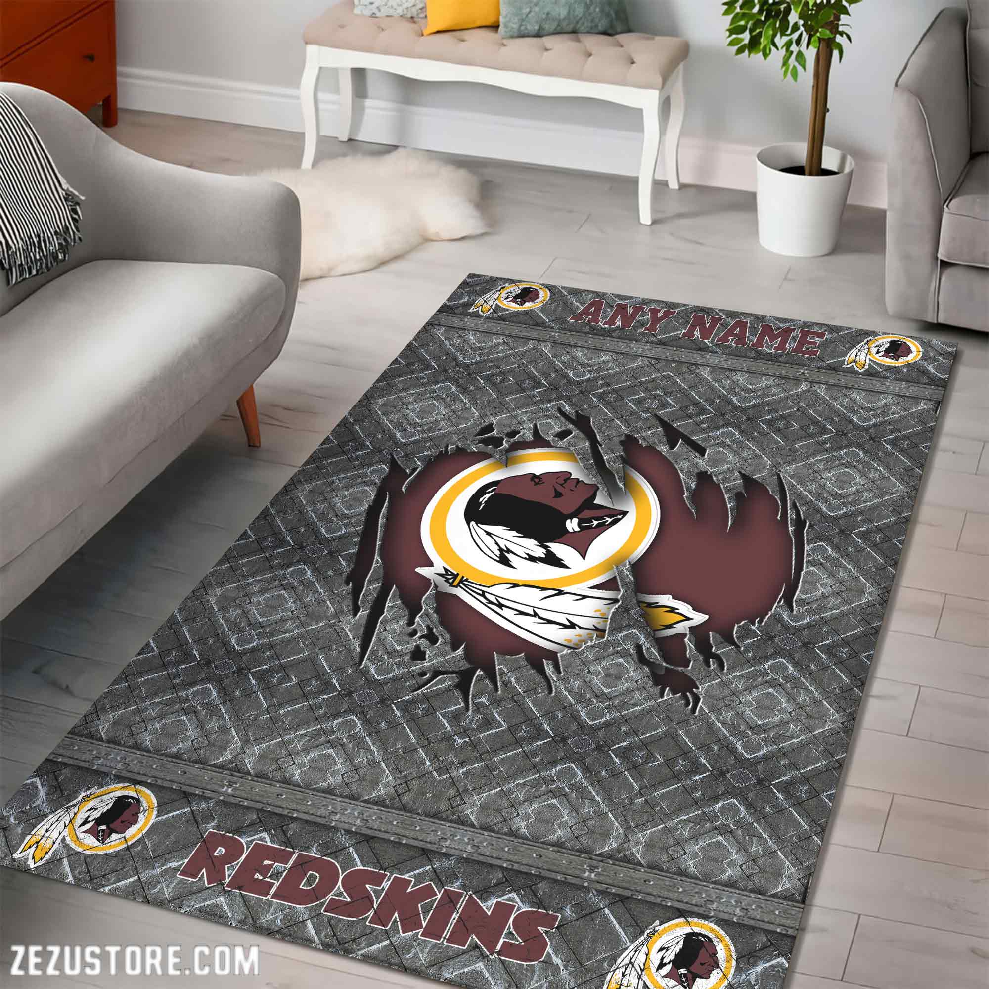 Alternative view of Washington Redskins Living Room Rug, Football Team Living Room Rug 2024 Versions, FootBall Fan Gifts EHIVM-53669